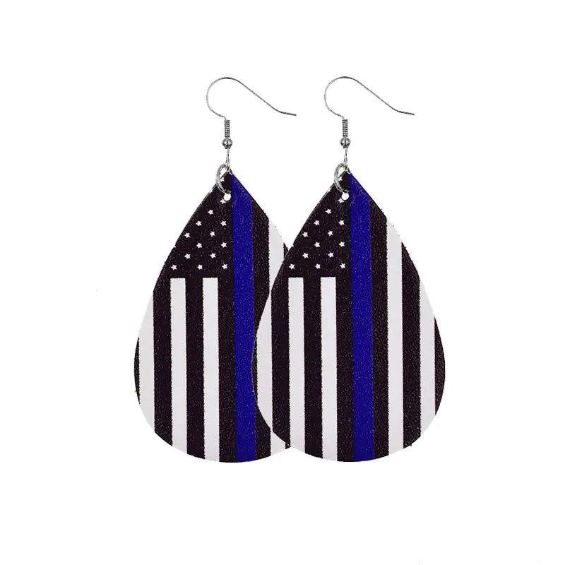 July 4 Earrings with Flag Design