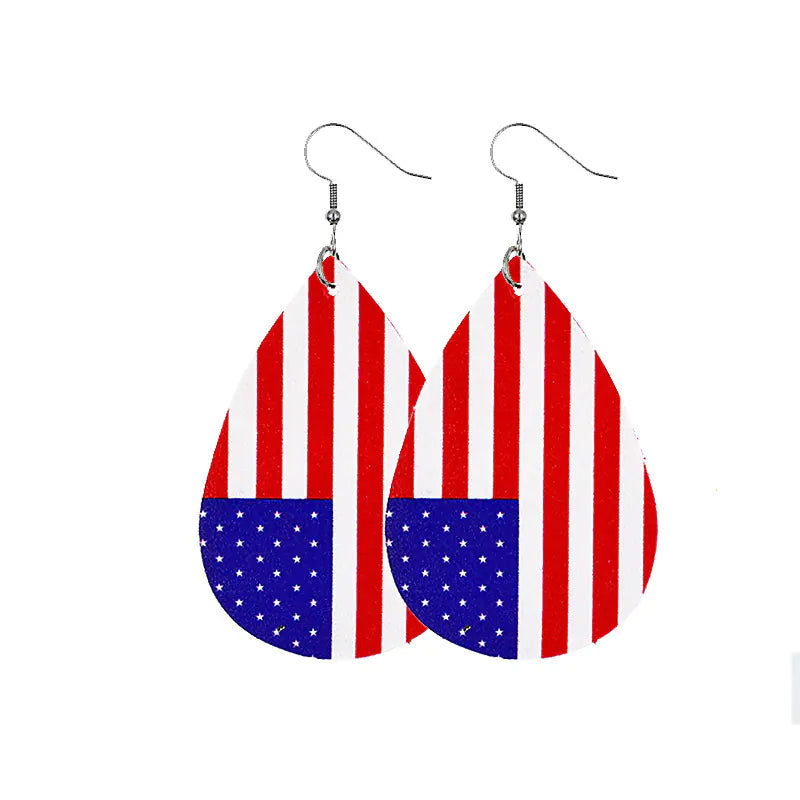 July 4 Earrings with Flag Design