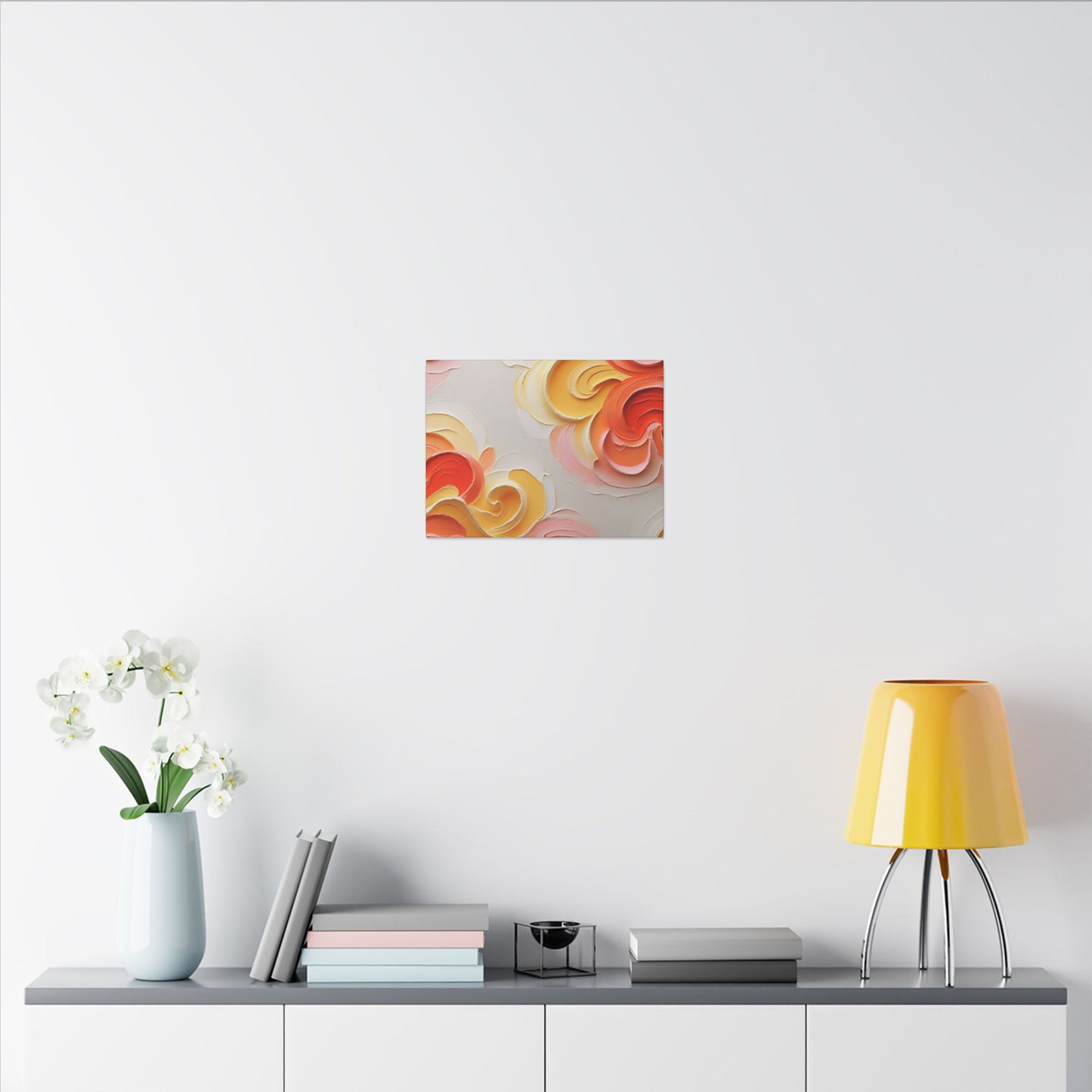 Swirlscape Impasto Wall Art | Peach Bloom