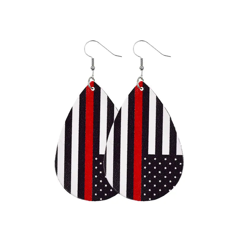 July 4 Earrings with Flag Design