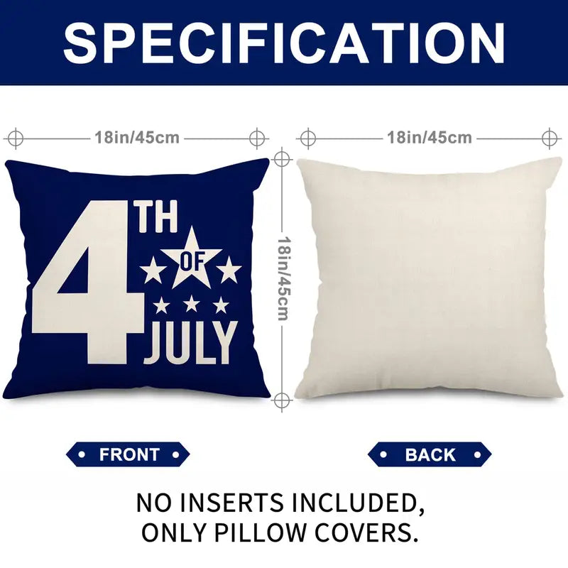 Linen Independence Day Pillow Case for Home Decor (1pc/4pc)