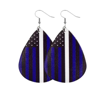 July 4 Earrings with Flag Design