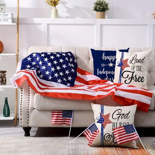 Linen Independence Day Pillow Case for Home Decor (1pc/4pc)