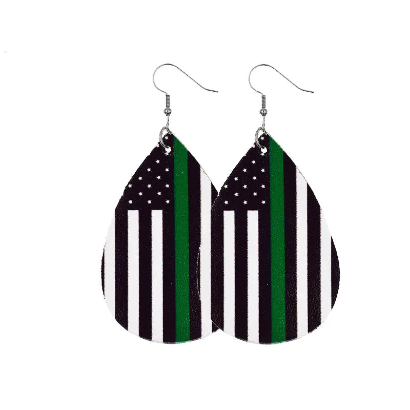July 4 Earrings with Flag Design