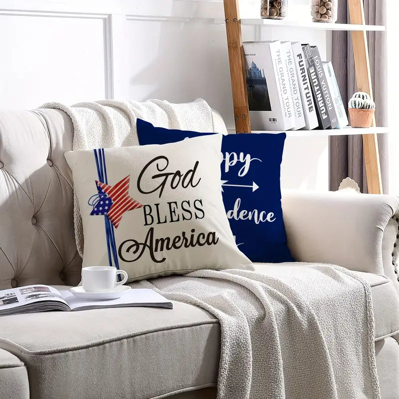 Linen Independence Day Pillow Case for Home Decor (1pc/4pc)