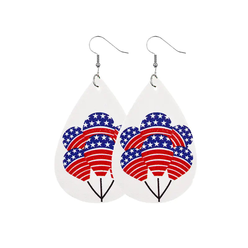 July 4 Earrings with Flag Design