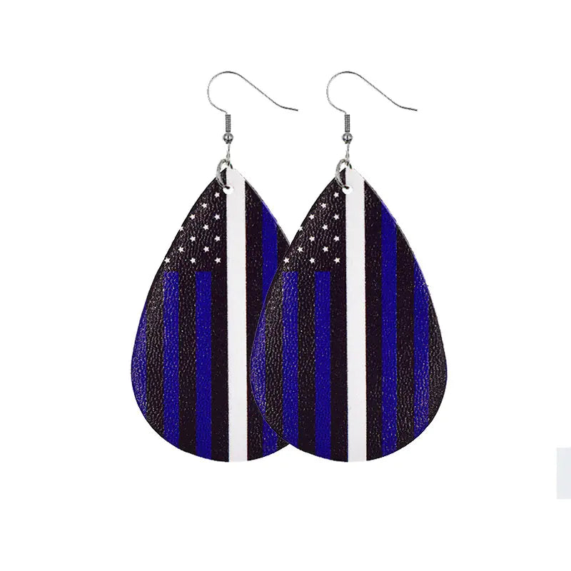 July 4 Earrings with Flag Design