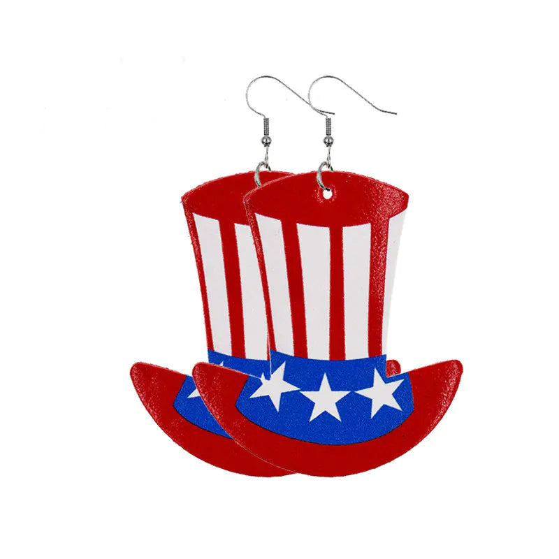 July 4 Earrings with Flag Design