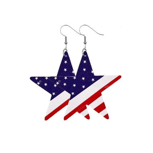 July 4 Earrings with Flag Design