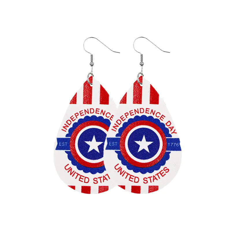 July 4 Earrings with Flag Design
